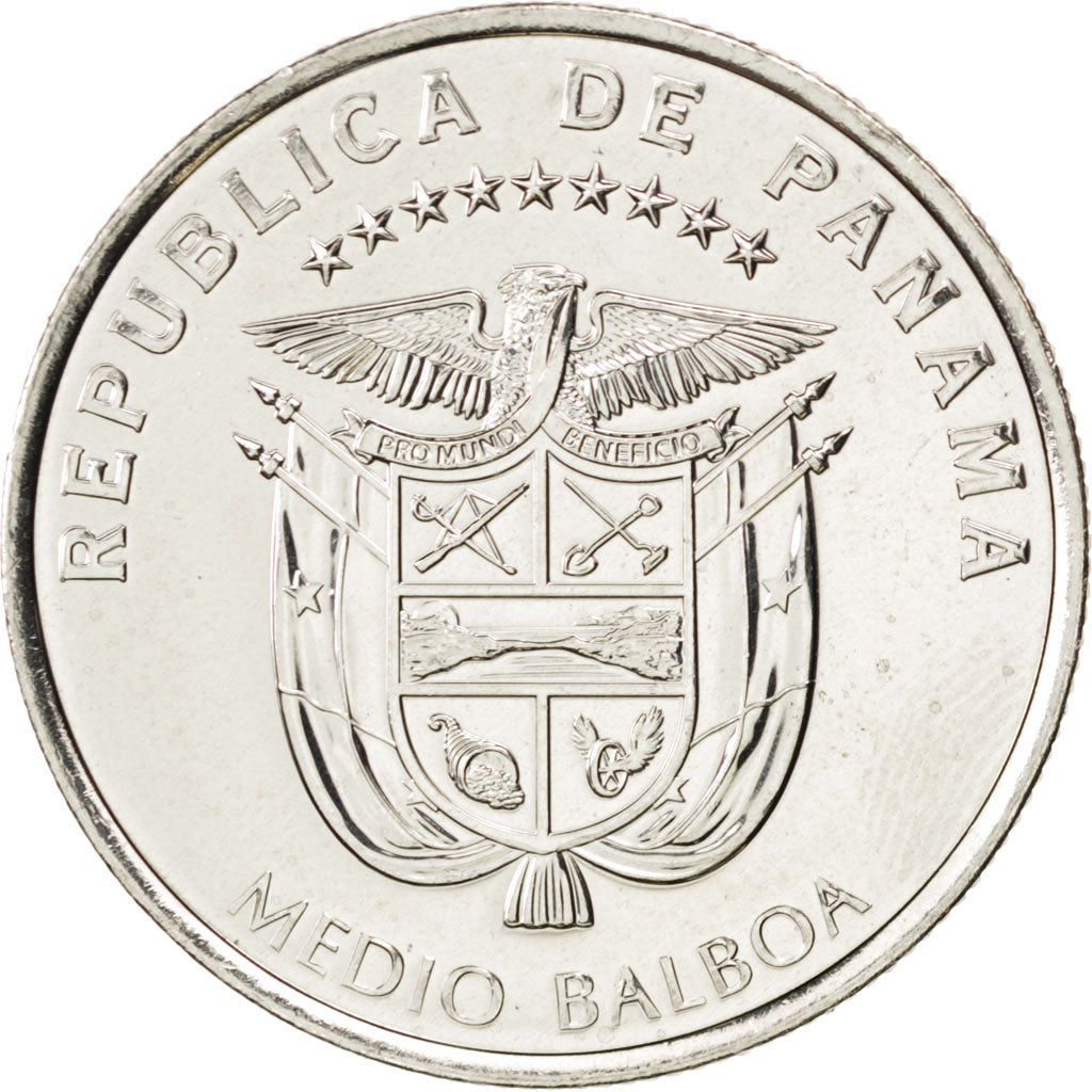 Panama, 1/2 Balboa, 2014, KM #New, MS(63), Copper-Nickel Clad Copper, 11.27