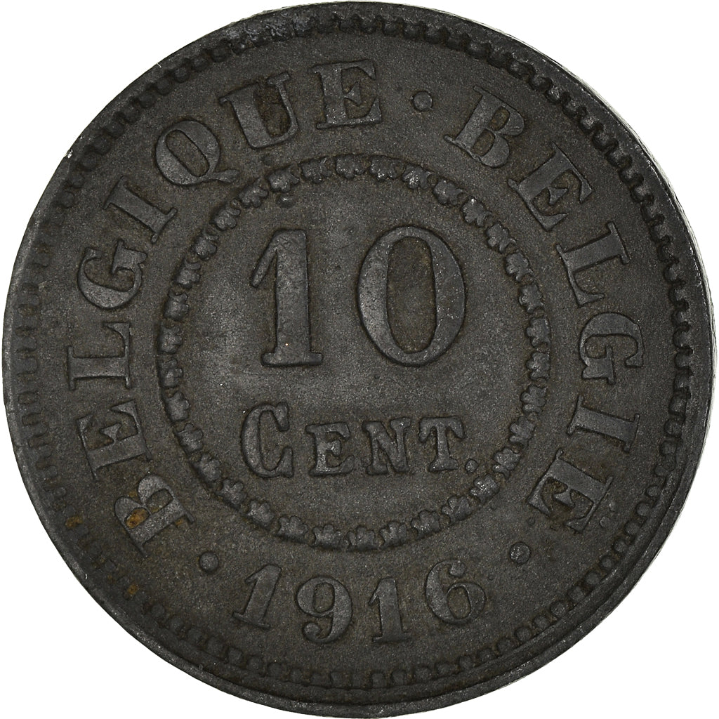 Coin, Belgium, Albert I, 10 Centimes, 1916, EF(40-45), Zinc, KM:81