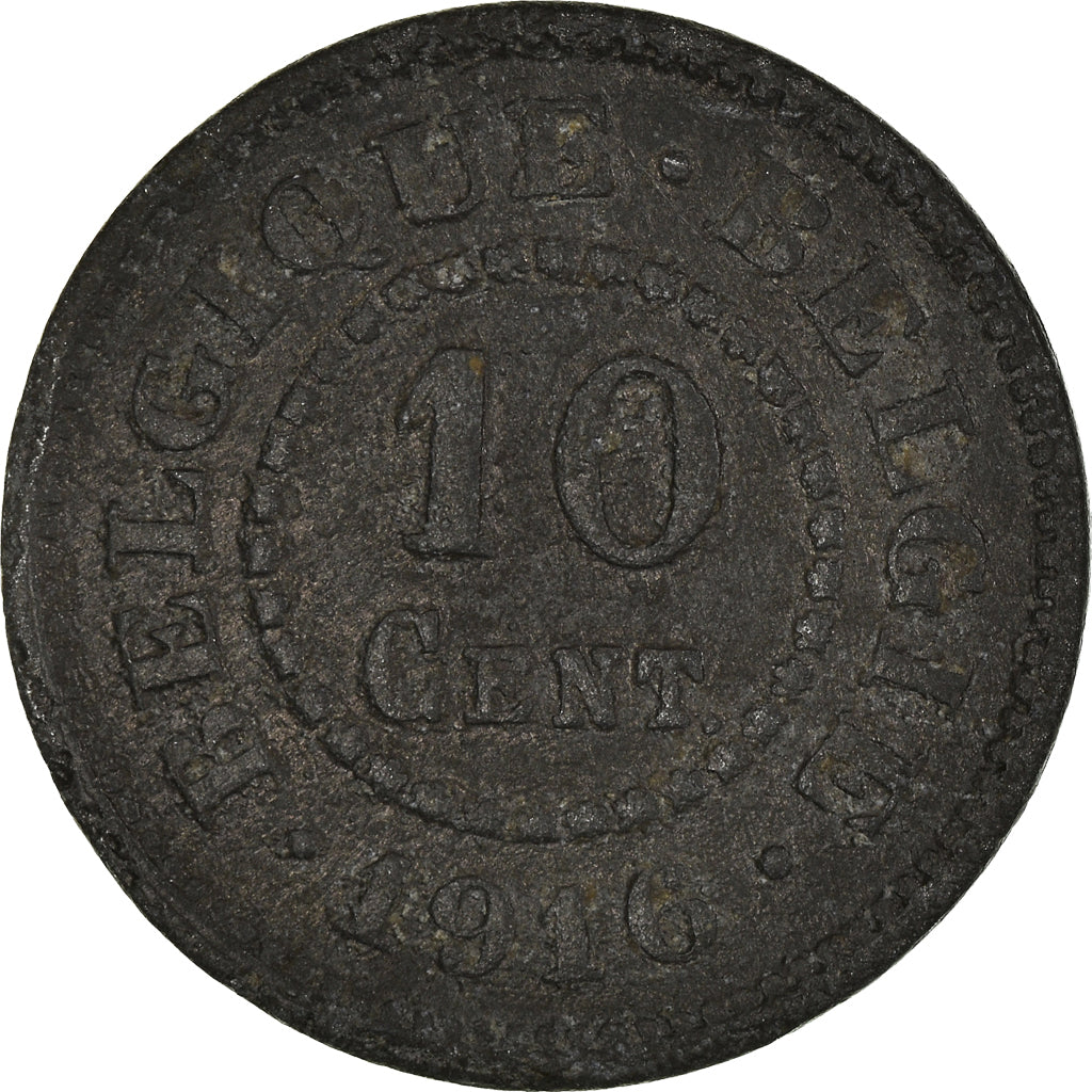 Münze, Belgien, Albert I, 10 Centimes, 1916, SS, Zinc, KM:81