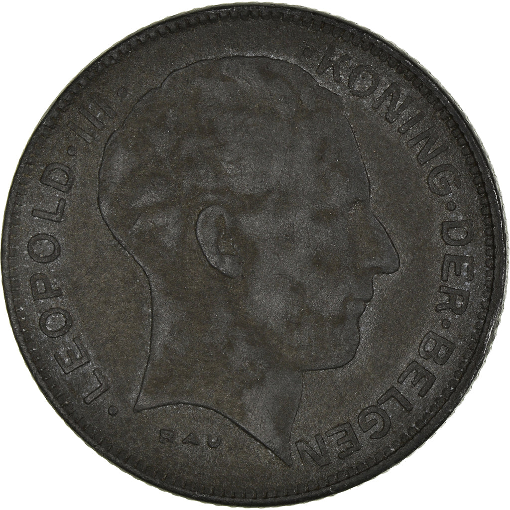 Coin, Belgium, Leopold III, 5 Francs, 5 Frank, 1941, EF(40-45), Zinc, KM:130