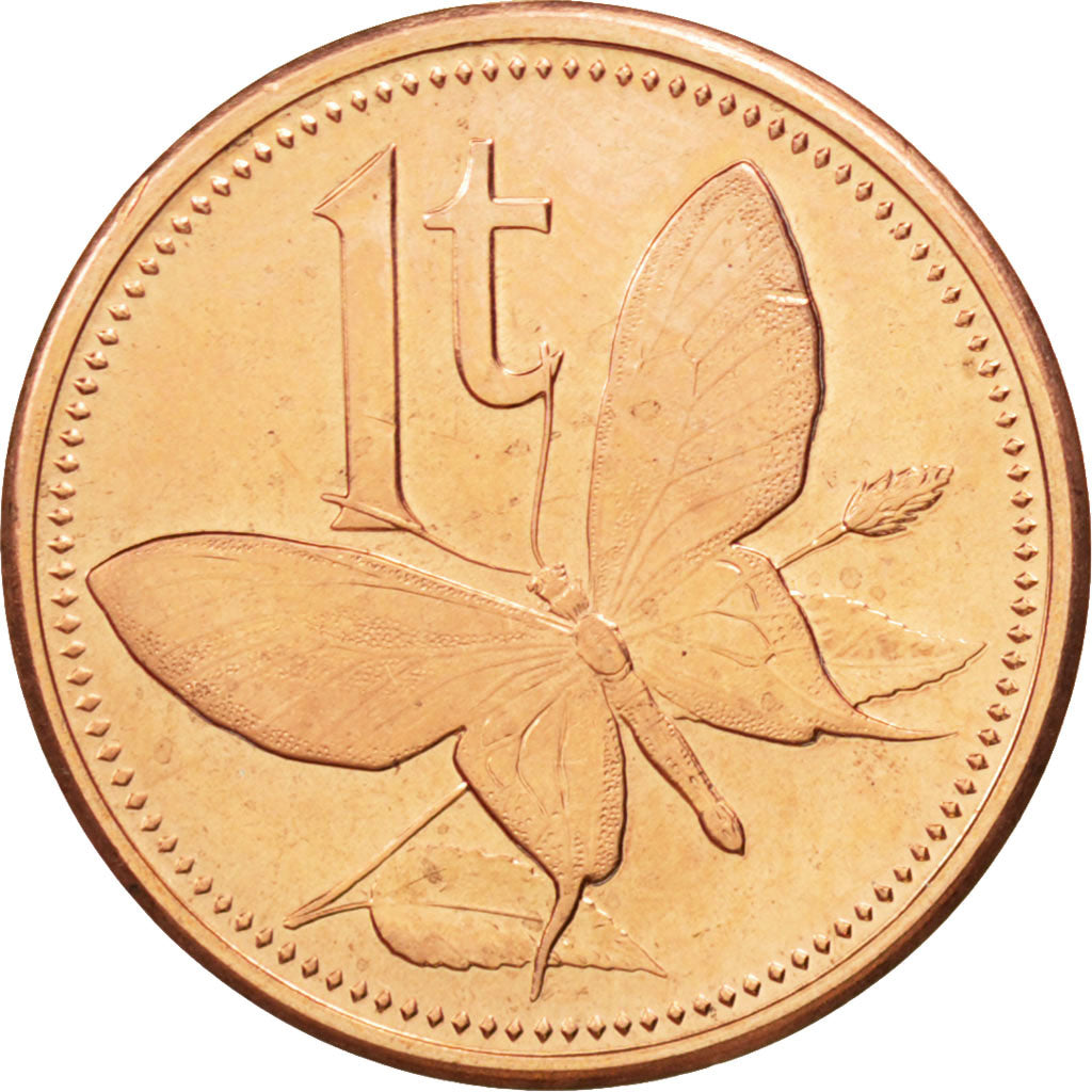 PAPUA NEW GUINEA, Toea, 2004, KM #1, MS(63), Bronze, 17.65, 1.64