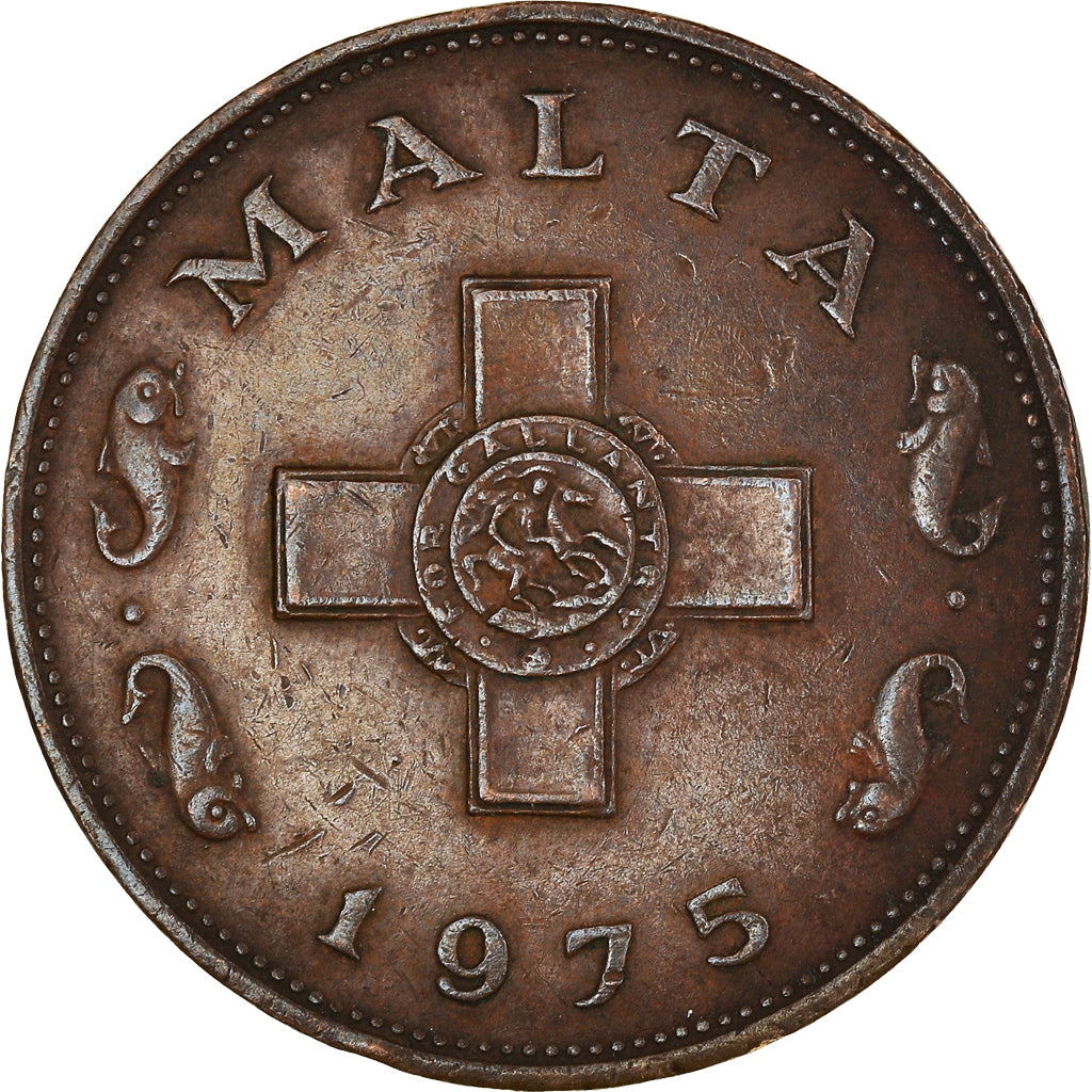 Moeda, Malta, Cent, 1975, British Royal Mint, AU(50-53), Bronze, KM:8