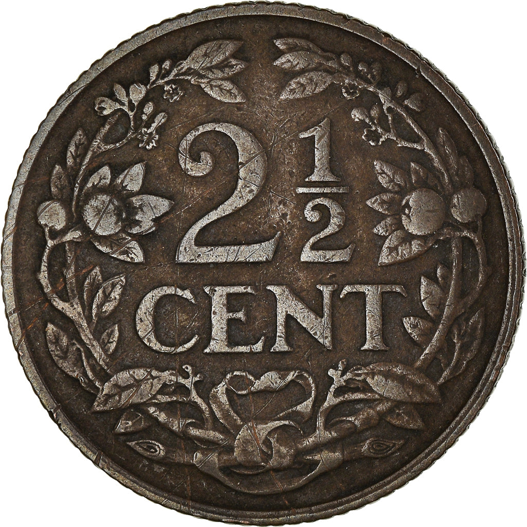 Coin, Netherlands, Wilhelmina I, 2-1/2 Cent, 1915, EF(40-45), Bronze, KM:150