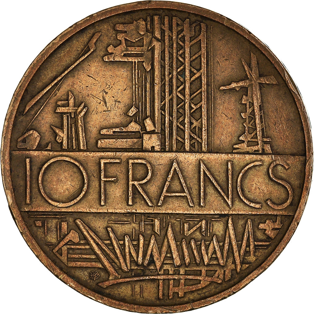 Münze, Frankreich, Mathieu, 10 Francs, 1977, Tranche A, SS, Nickel-brass