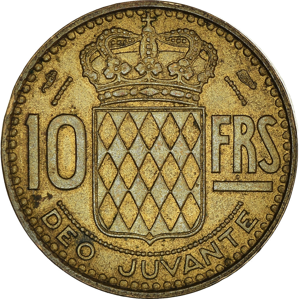 Moneta, Monaco, Rainier III, 10 Francs, 1951, BB, Alluminio-bronzo, KM:130