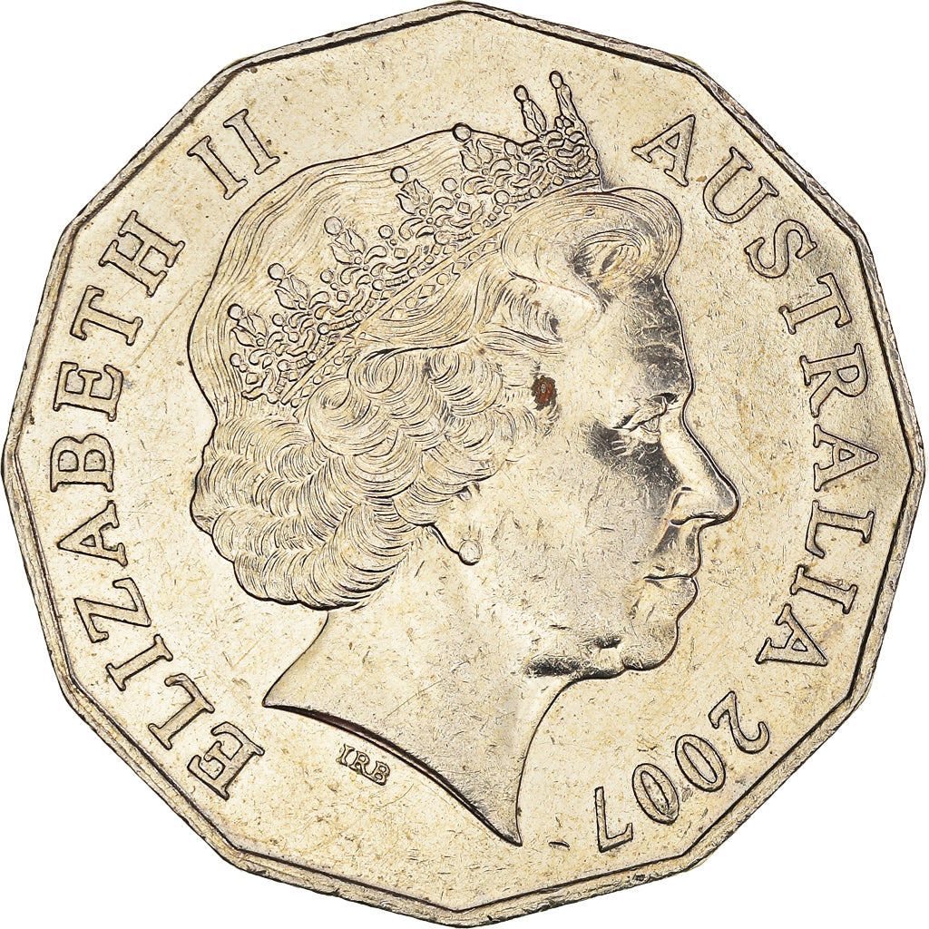Coin, Australia, Elizabeth II, 50 Cents, 2007, AU(50-53), Copper-nickel, KM:404
