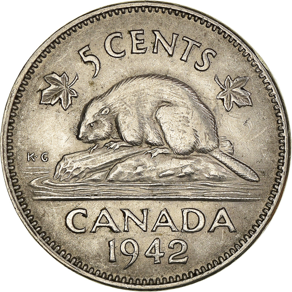 Münze, Kanada, George VI, 5 Cents, 1942, Royal Canadian Mint, Ottawa, SS