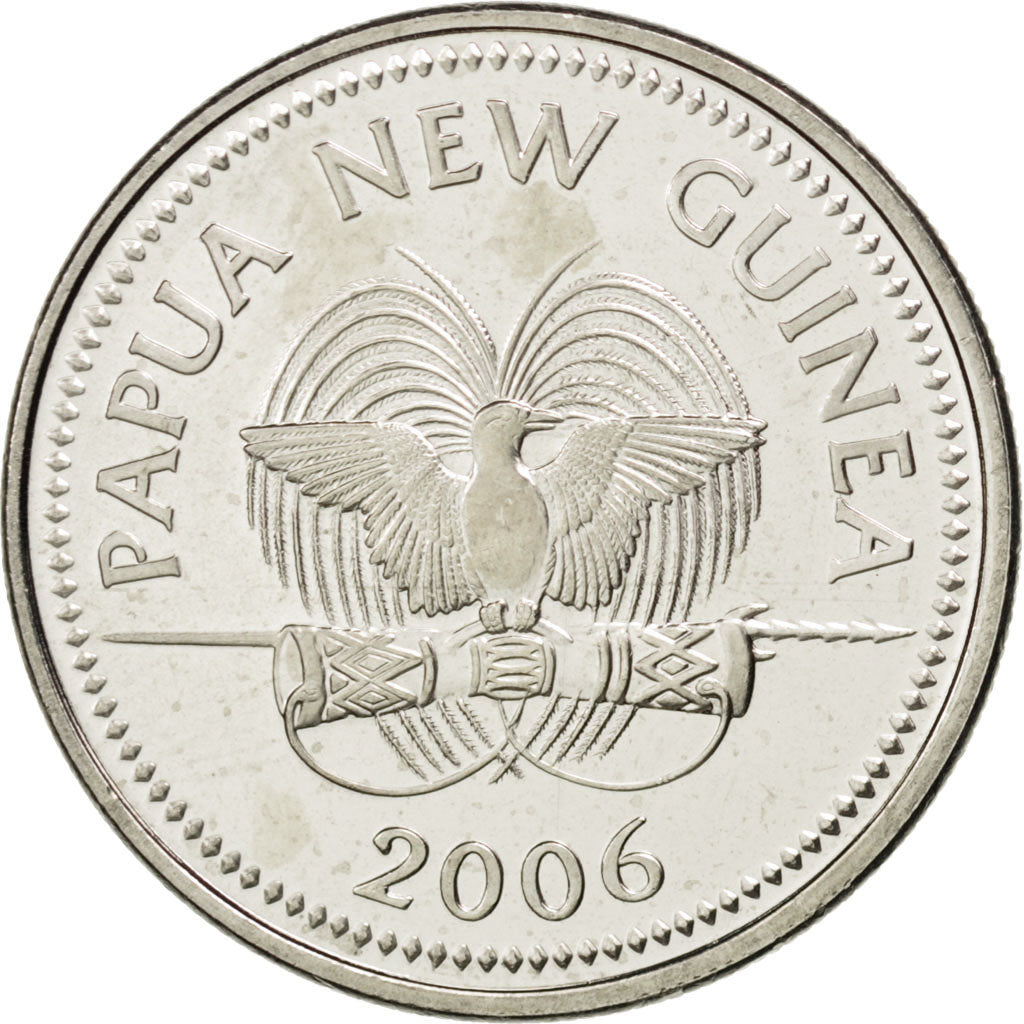 PAPUA NEW GUINEA, 10 Toea, 2006, KM #4a, MS(63), Nickel Plated Steel, 23.72,...