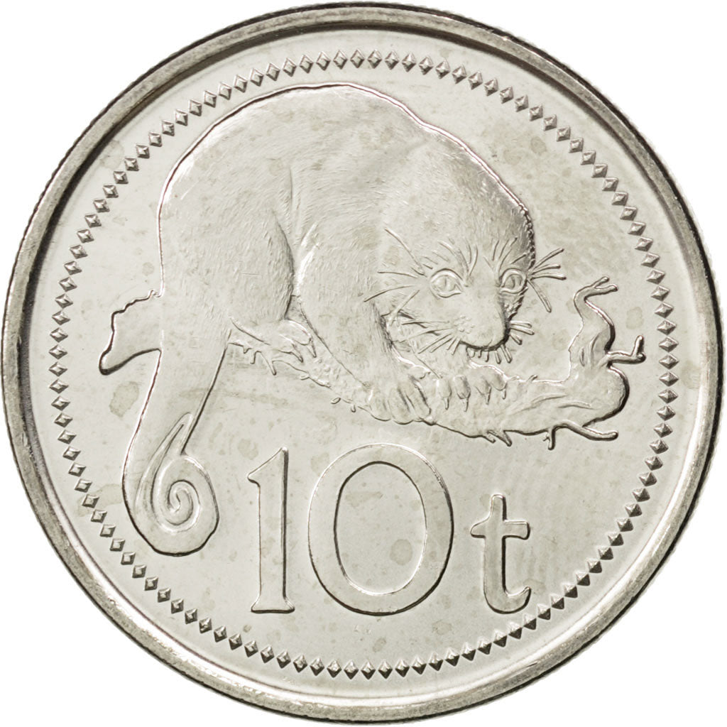 PAPUA NEW GUINEA, 10 Toea, 2006, KM #4a, MS(63), Nickel Plated Steel, 23.72,...