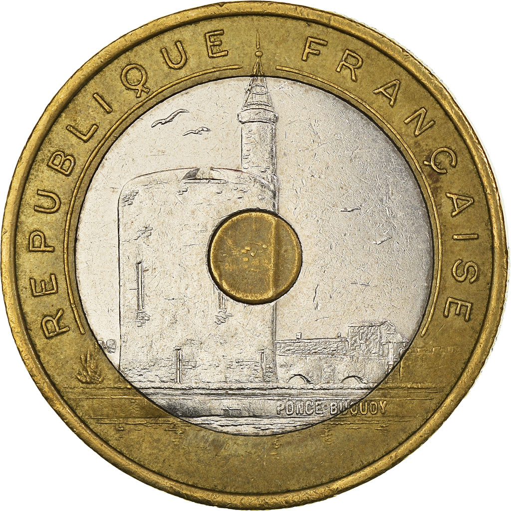Coin, France, Jeux Méditerranéens, 20 Francs, 1993, AU(50-53), Tri-Metallic