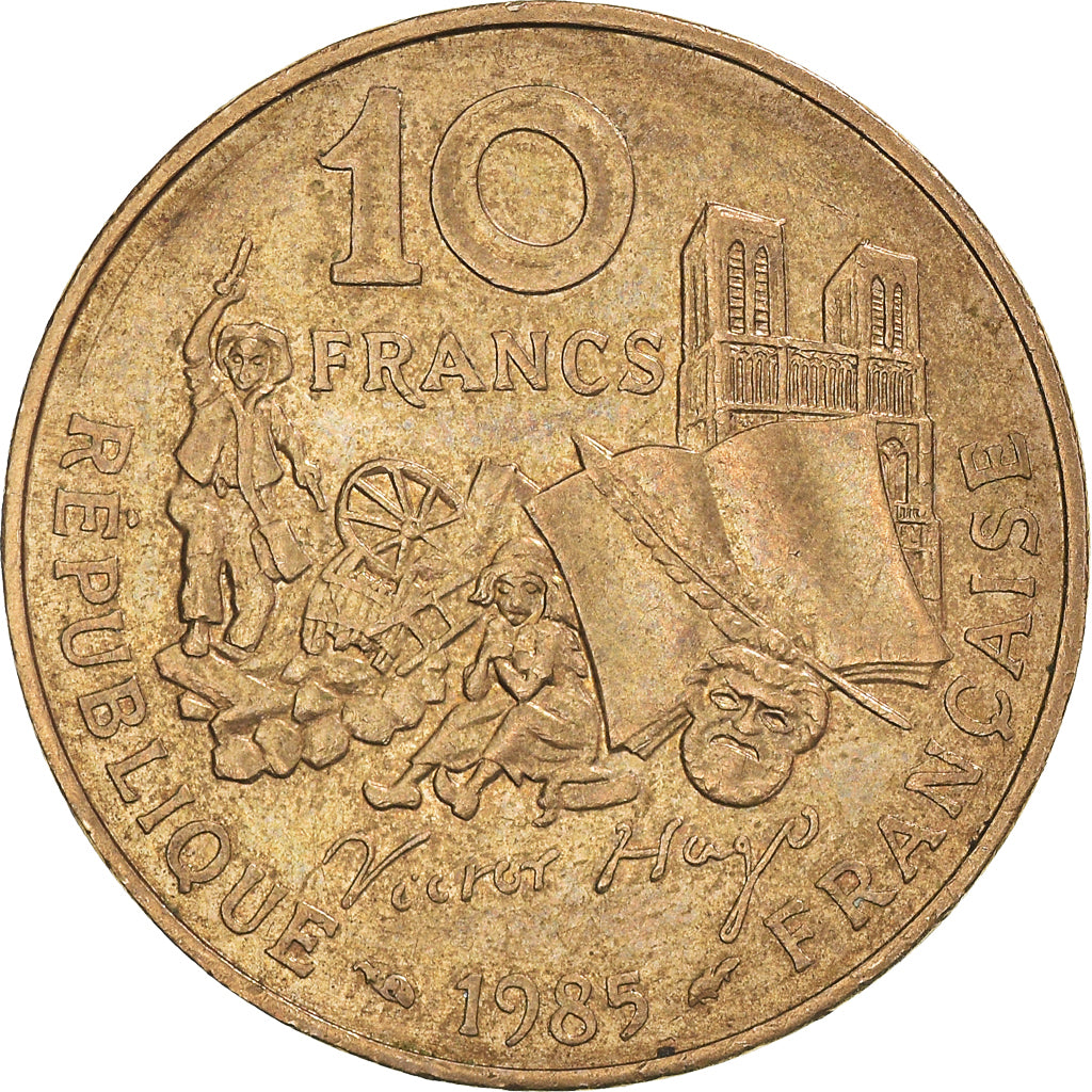 Münze, Frankreich, Victor Hugo, 10 Francs, 1985, Tranche B, SS, Nickel-Bronze