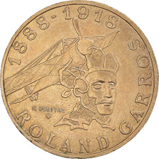 Moeda, França, Roland Garros, 10 Francs, 1988, Tranche A, EF(40-45)