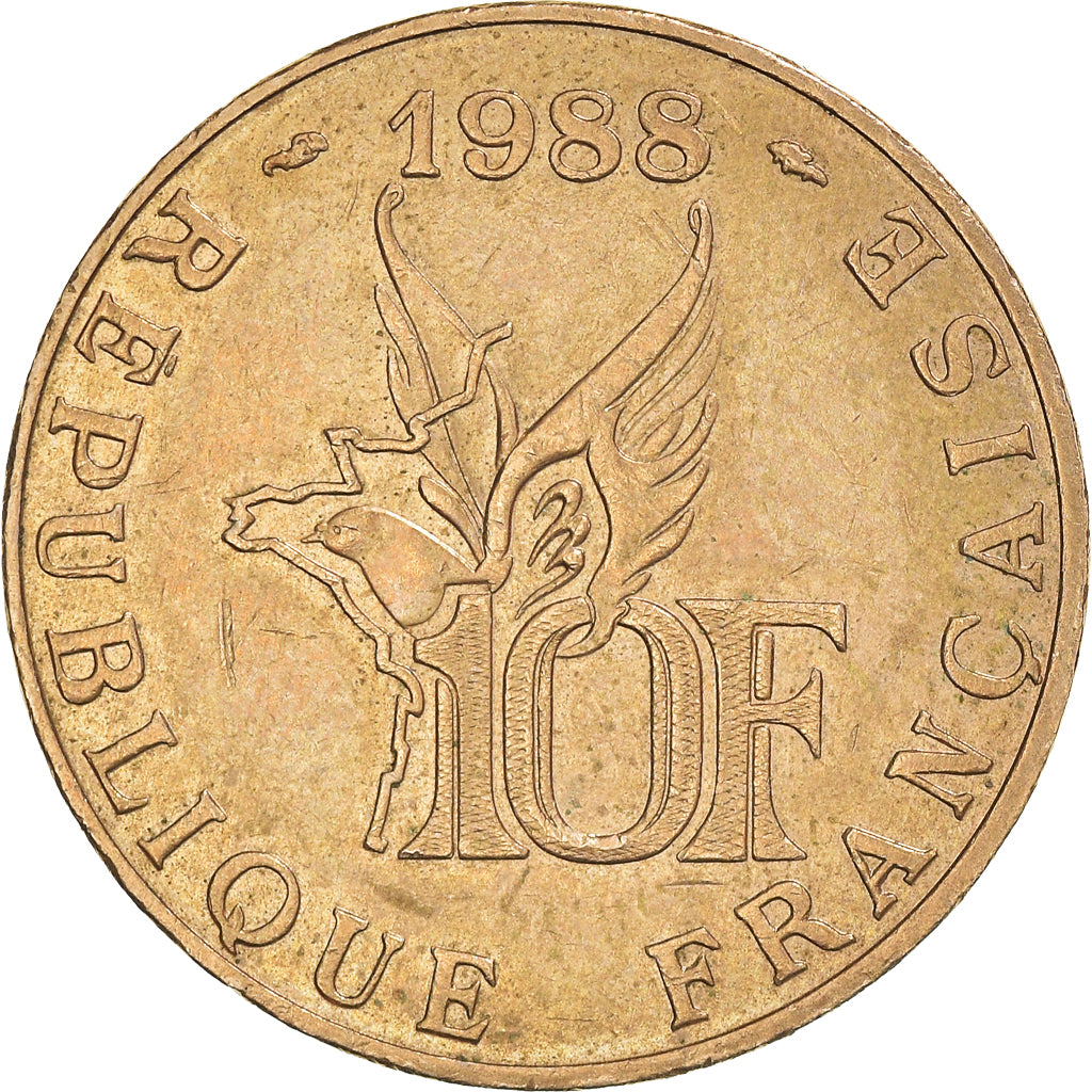 Coin, France, Roland Garros, 10 Francs, 1988, Tranche B, EF(40-45)