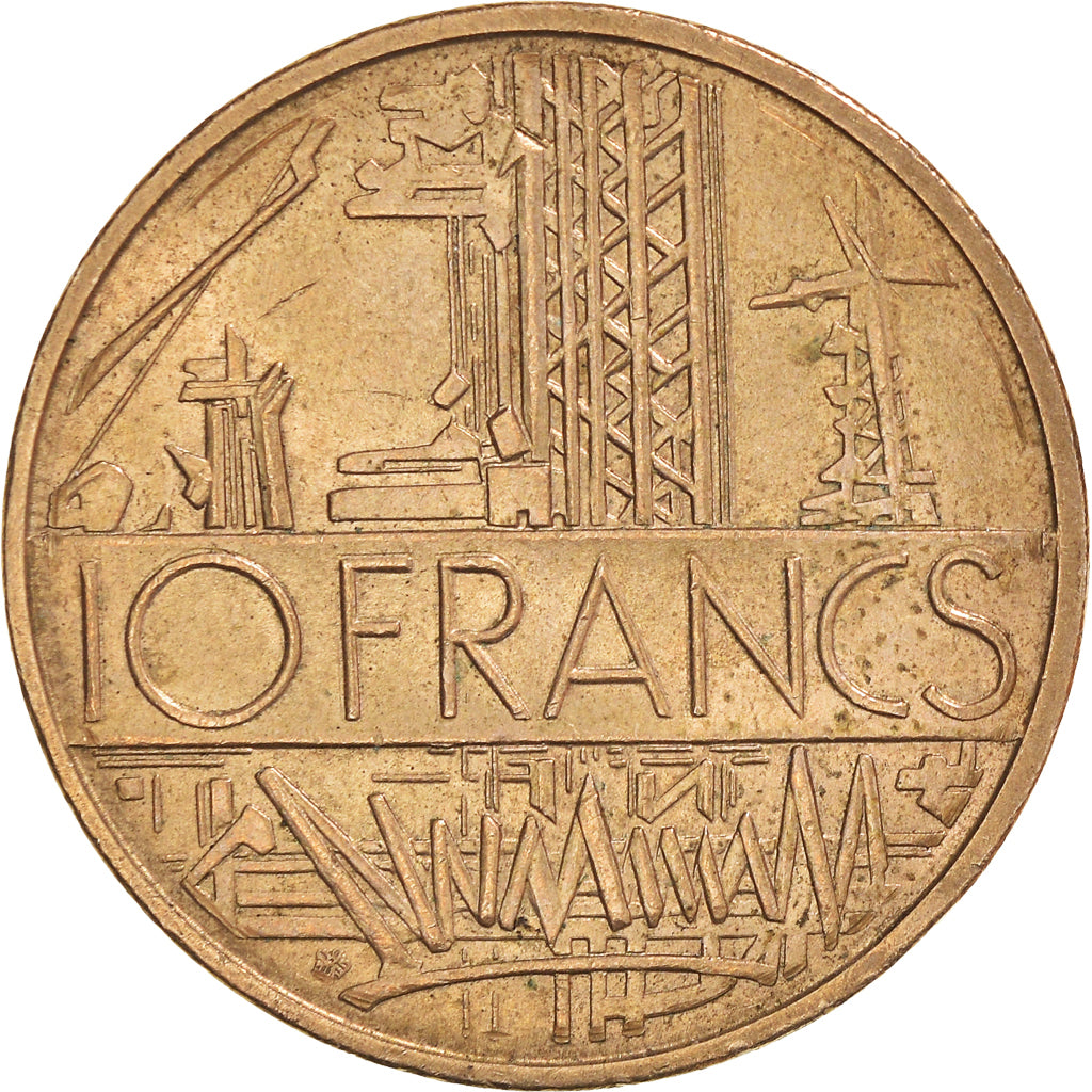 Coin, France, Mathieu, 10 Francs, 1984, Tranche B, EF(40-45), Nickel-brass