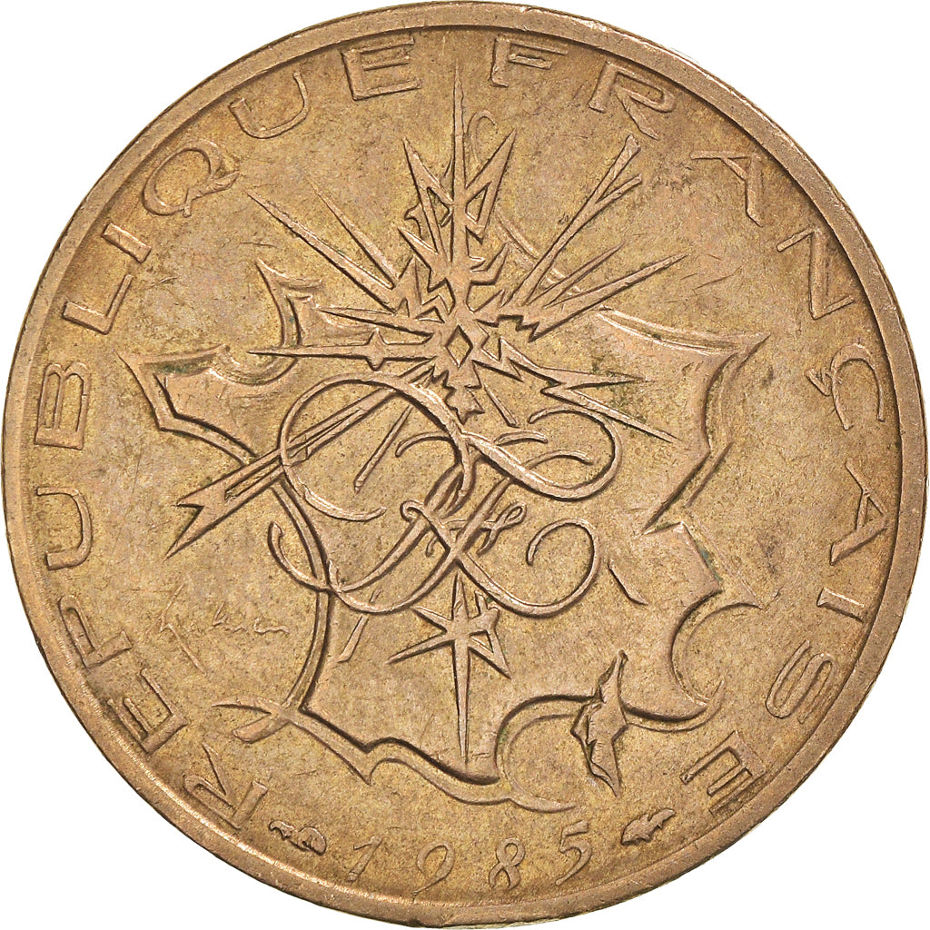 Coin, France, Mathieu, 10 Francs, 1985, Tranche B, EF(40-45), Nickel-brass