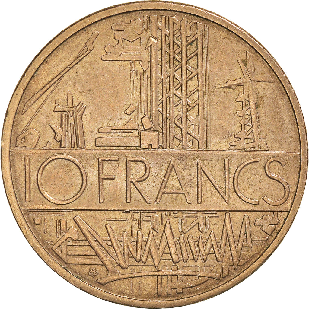 Coin, France, Mathieu, 10 Francs, 1985, Tranche B, EF(40-45), Nickel-brass