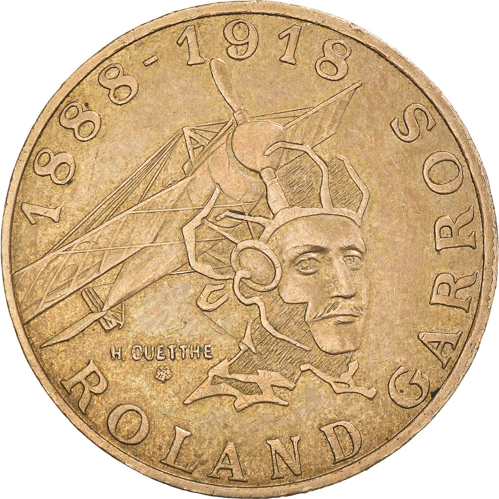 Monnaie, France, Roland Garros, 10 Francs, 1988, Tranche A, TTB