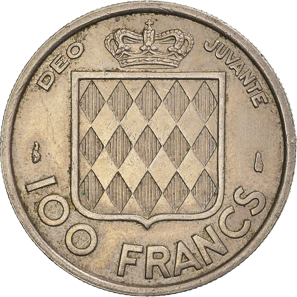 Coin, Monaco, Rainier III, 100 Francs, Cent, 1956, EF(40-45), Copper-nickel