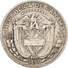 Coin, Panama, 1/10 Balboa, 1953, EF(40-45), Silver, KM:18
