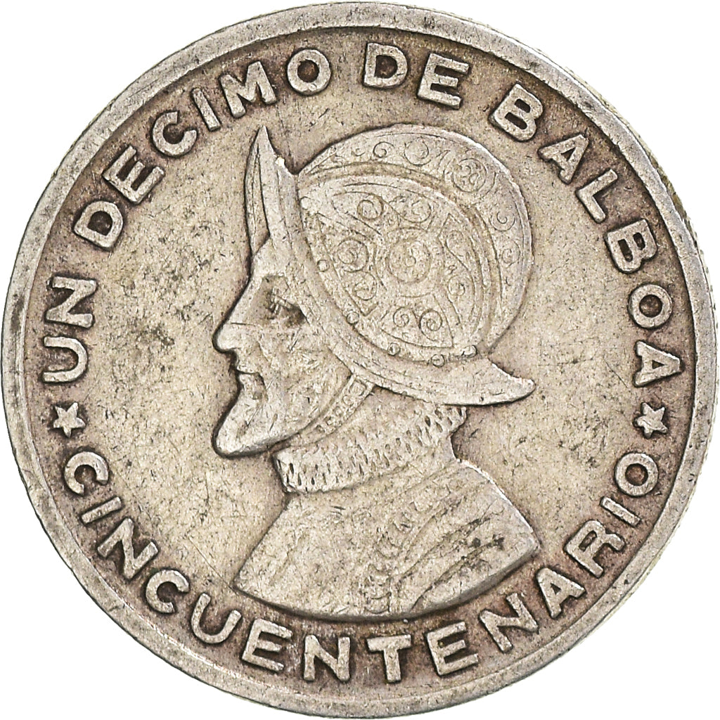 Coin, Panama, 1/10 Balboa, 1953, EF(40-45), Silver, KM:18