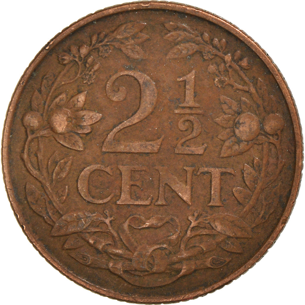 Moneda, Antillas holandesas, Juliana, 2-1/2 Cents, 1956, MBC, Bronce, KM:5