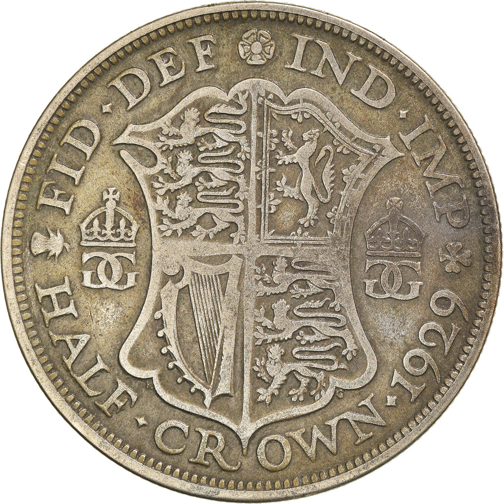 Coin, Great Britain, George V, 1/2 Crown, 1929, VF(30-35), Silver, KM:835