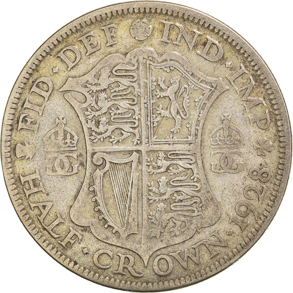 Coin, Great Britain, George V, 1/2 Crown, 1928, VF(30-35), Silver, KM:835