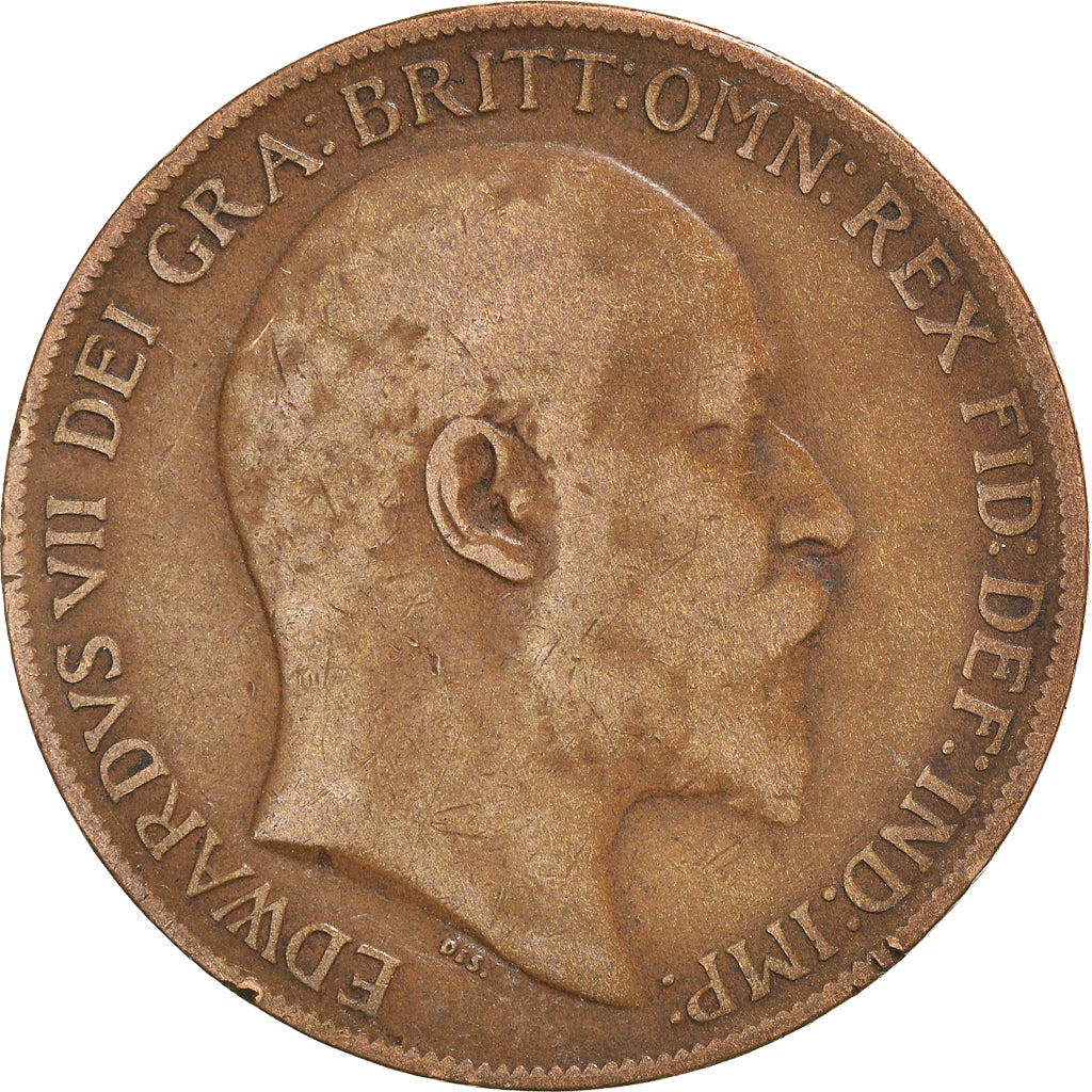 Coin, Great Britain, Edward VII, Penny, 1902, VF(30-35), Bronze, KM:794.1