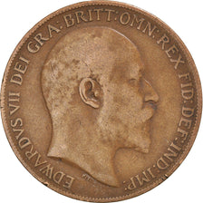 Coin, Great Britain, Edward VII, Penny, 1902, VF(30-35), Bronze, KM:794.1