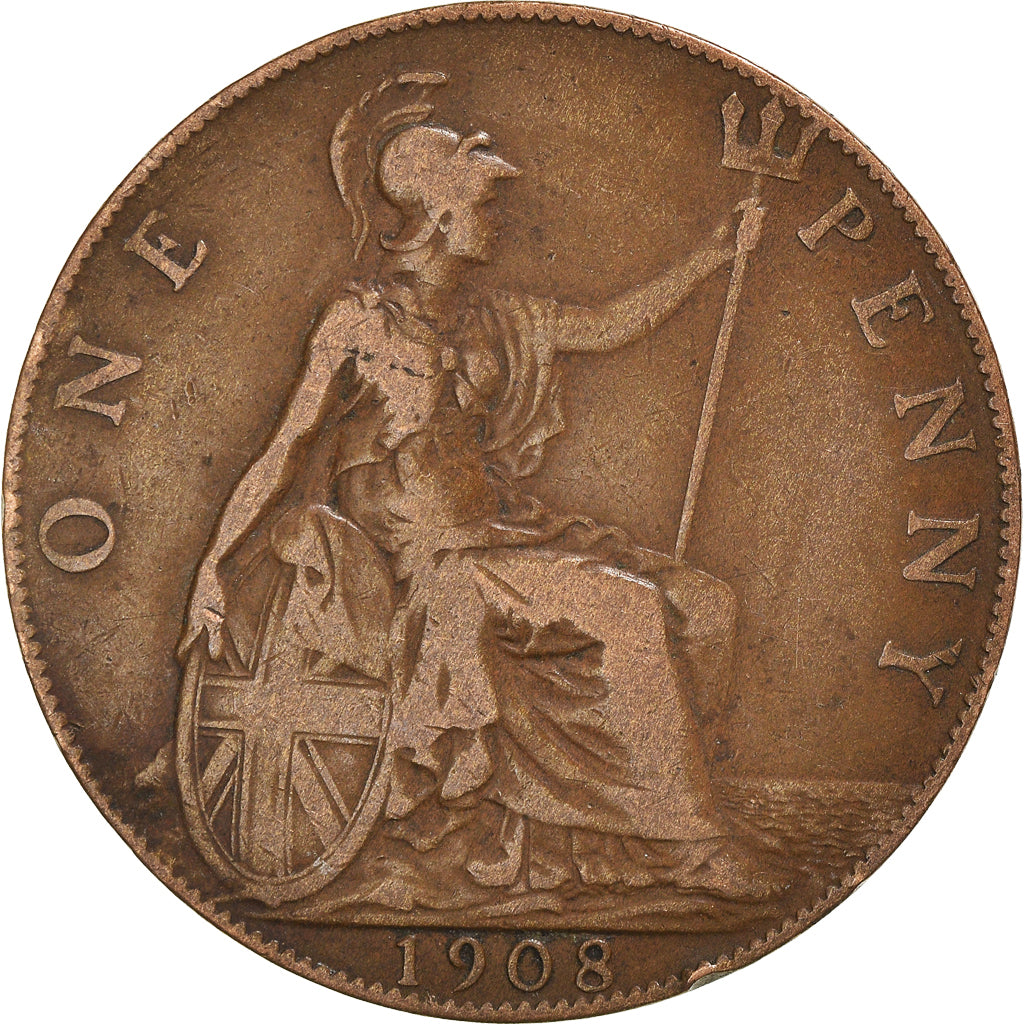 Coin, Great Britain, Edward VII, Penny, 1902, VF(30-35), Bronze, KM:794.1