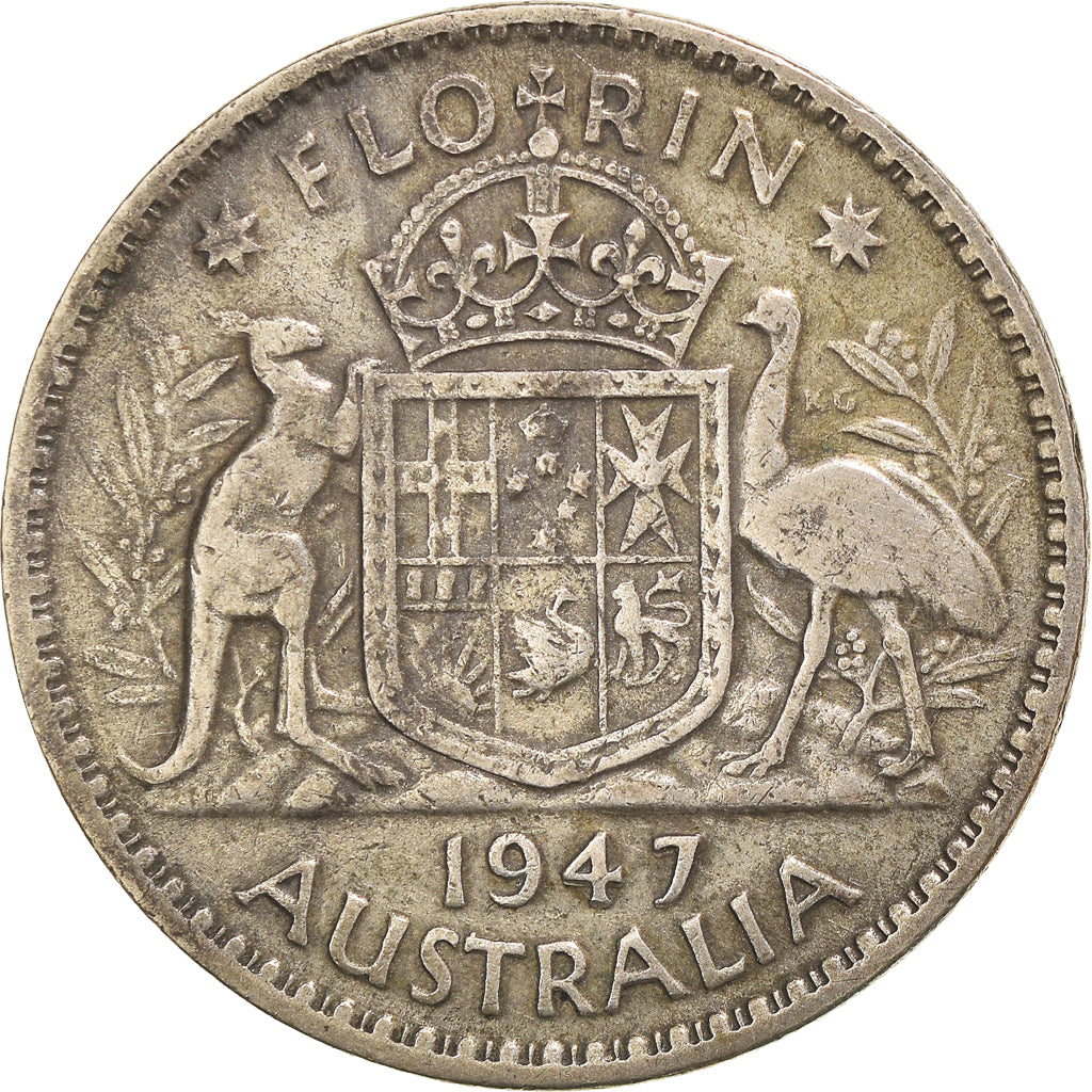 Coin, Australia, George VI, Florin, 1947, Melbourne, EF(40-45), Silver, KM:40a