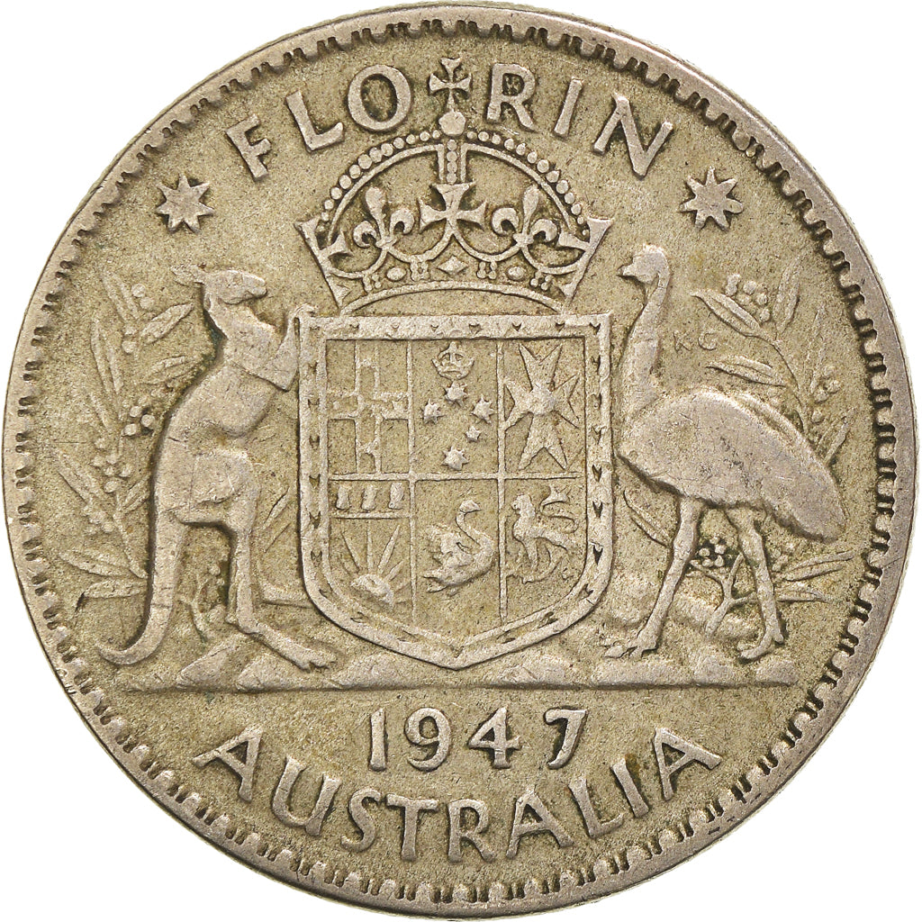 Coin, Australia, George VI, Florin, 1947, Melbourne, EF(40-45), Silver, KM:40a
