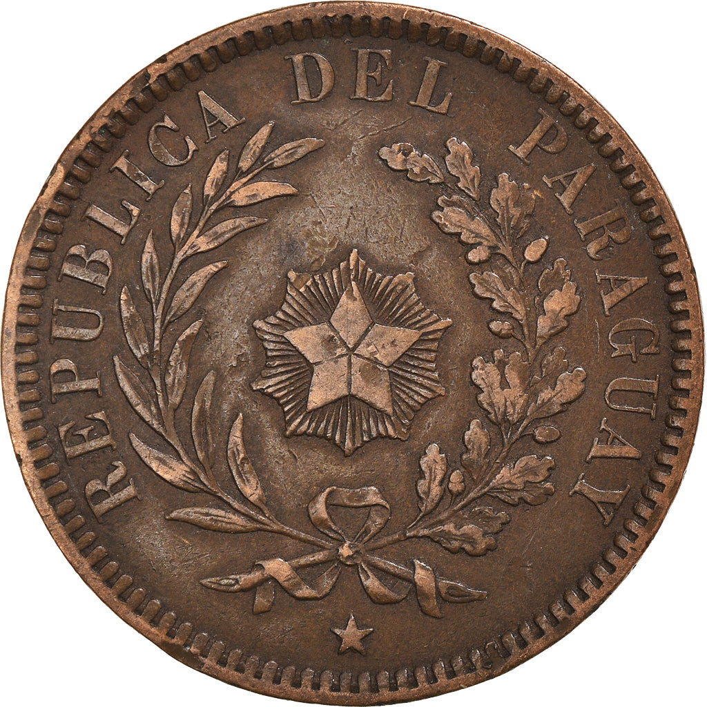 Coin, Paraguay, 2 Centesimos, 1870, EF(40-45), Copper, KM:3