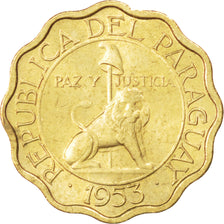 PARAGUAY, 10 Centimos, 1953, KM #25, MS(63), Aluminum-Bronze, 19, 2.88