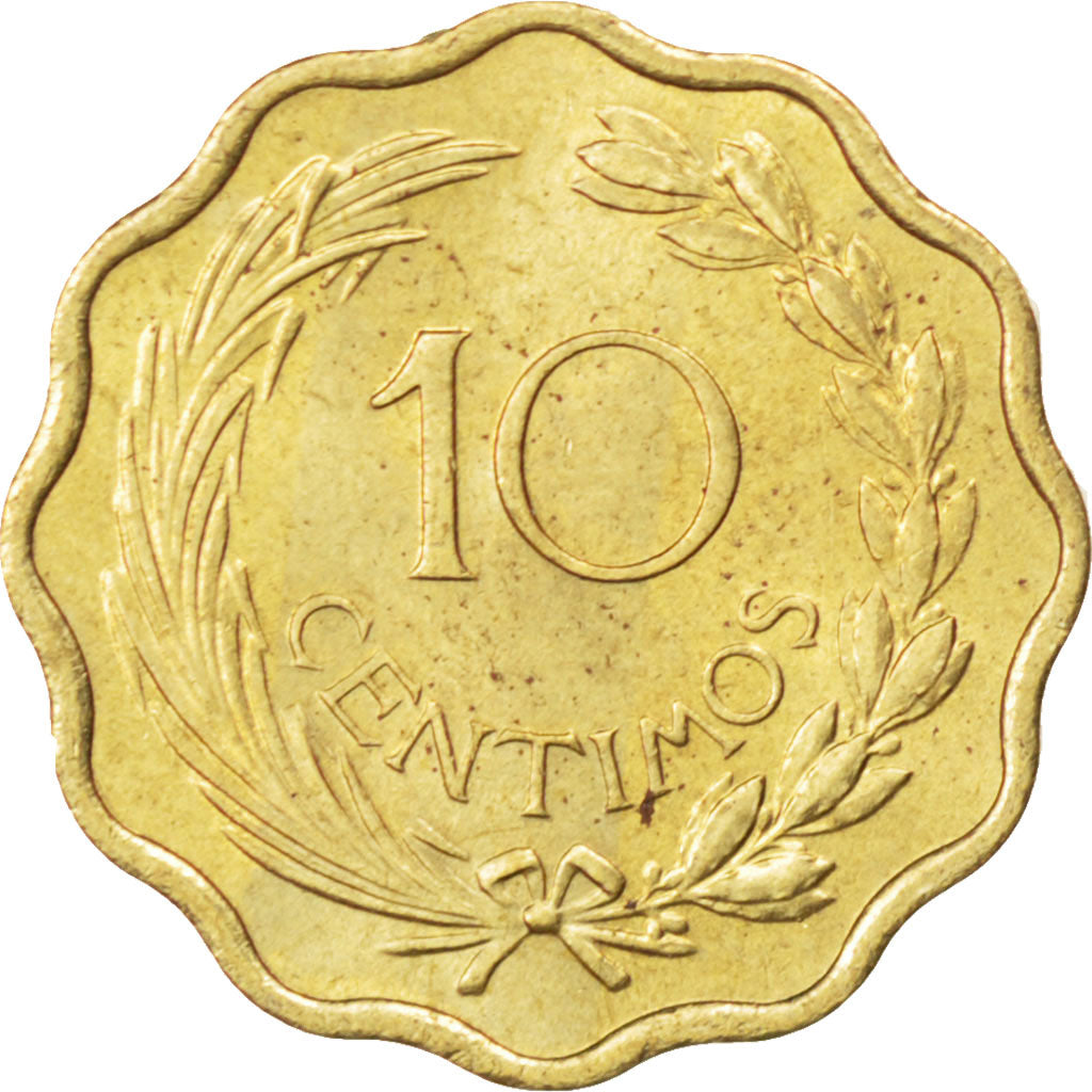 PARAGUAY, 10 Centimos, 1953, KM #25, MS(63), Aluminum-Bronze, 19, 2.88
