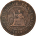 Coin, FRENCH INDO-CHINA, Cent, 1889, Paris, VF(30-35), Bronze, KM:1, Lecompte:41