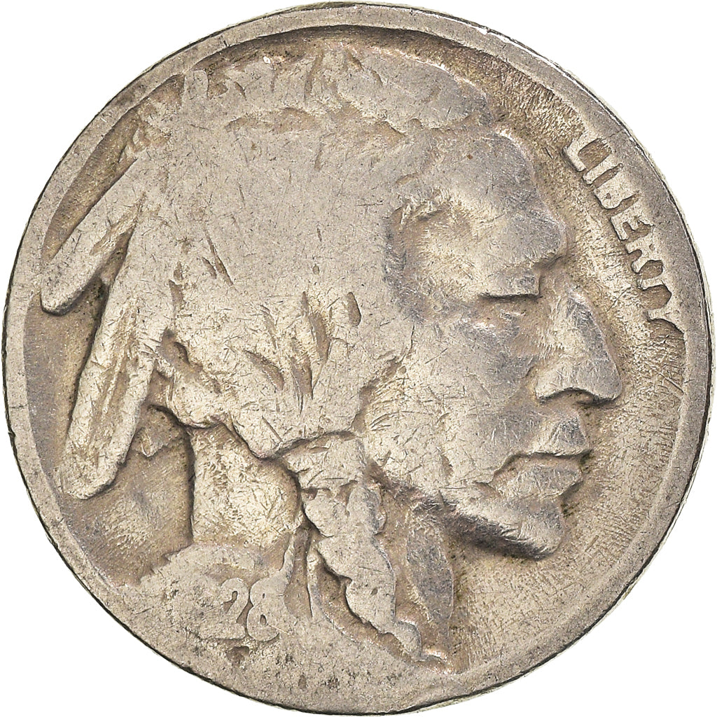 Monnaie, États-Unis, Buffalo Nickel, 5 Cents, 1928, Philadelphie, TB+