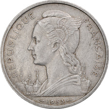 Coin, Madagascar, 5 Francs, 1953, Paris, EF(40-45), Aluminum, KM:5, Lecompte:106