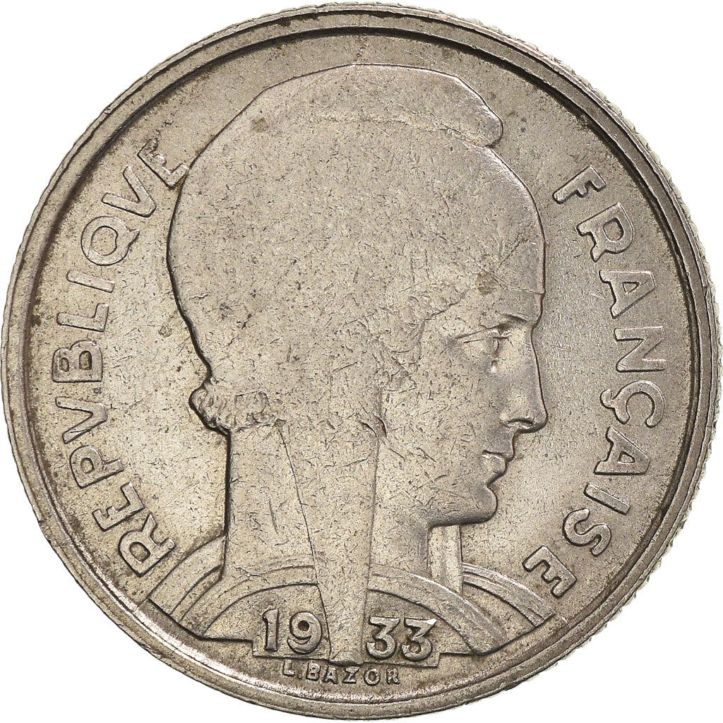 Coin, France, Bazor, 5 Francs, 1933, Paris, EF(40-45), Nickel, KM:887