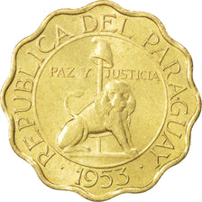 PARAGUAY, 25 Centimos, 1953, KM #27, MS(63), Aluminum-Bronze, 23, 5.19