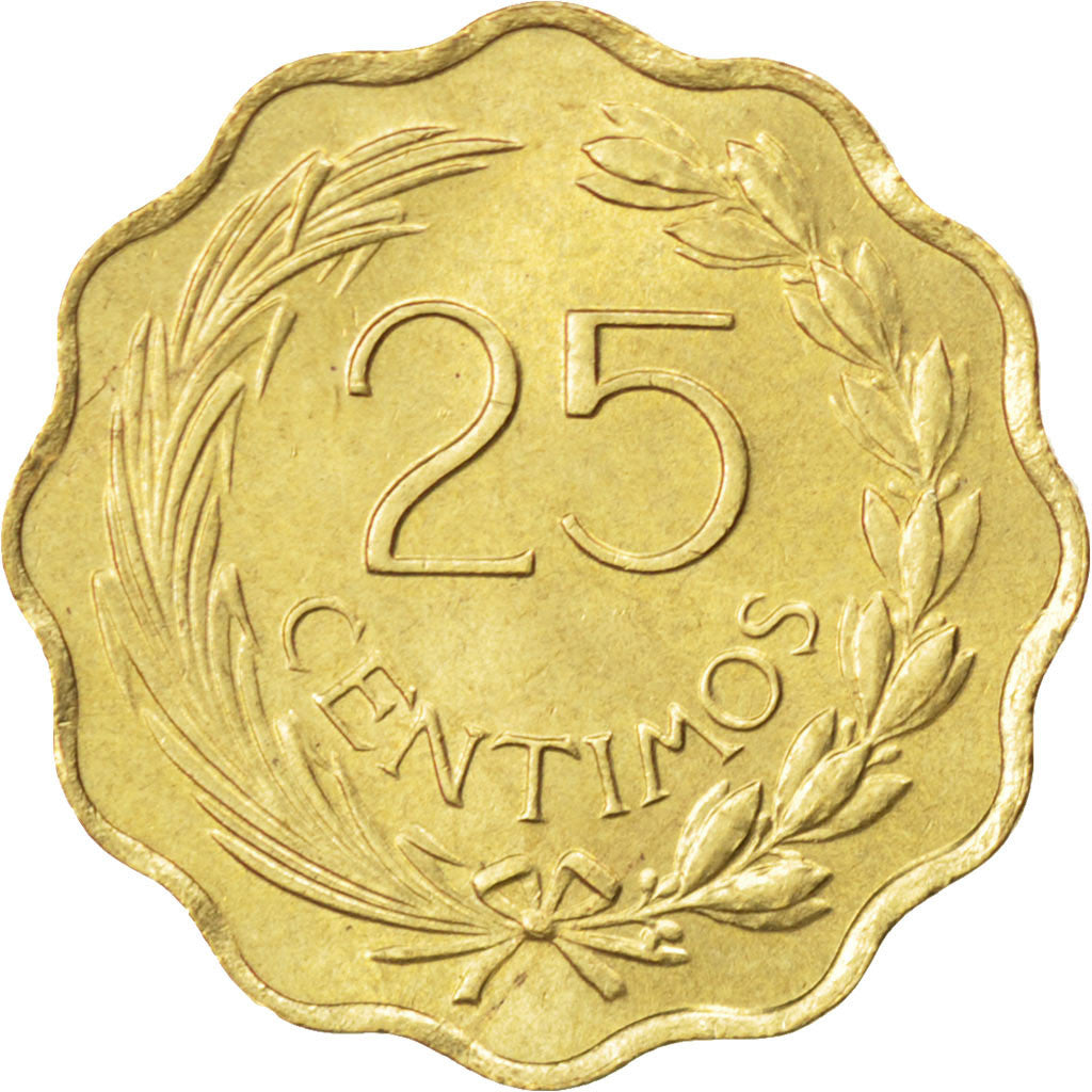 PARAGUAY, 25 Centimos, 1953, KM #27, MS(63), Aluminum-Bronze, 23, 5.19