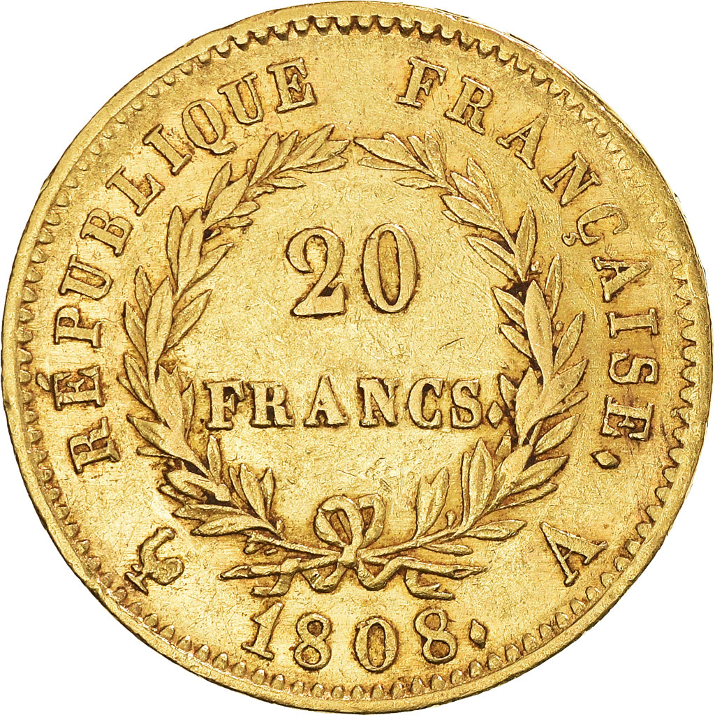 Monnaie, France, Napoléon I, 20 Francs, 1808, Paris, TTB, Or, Gadoury:1024
