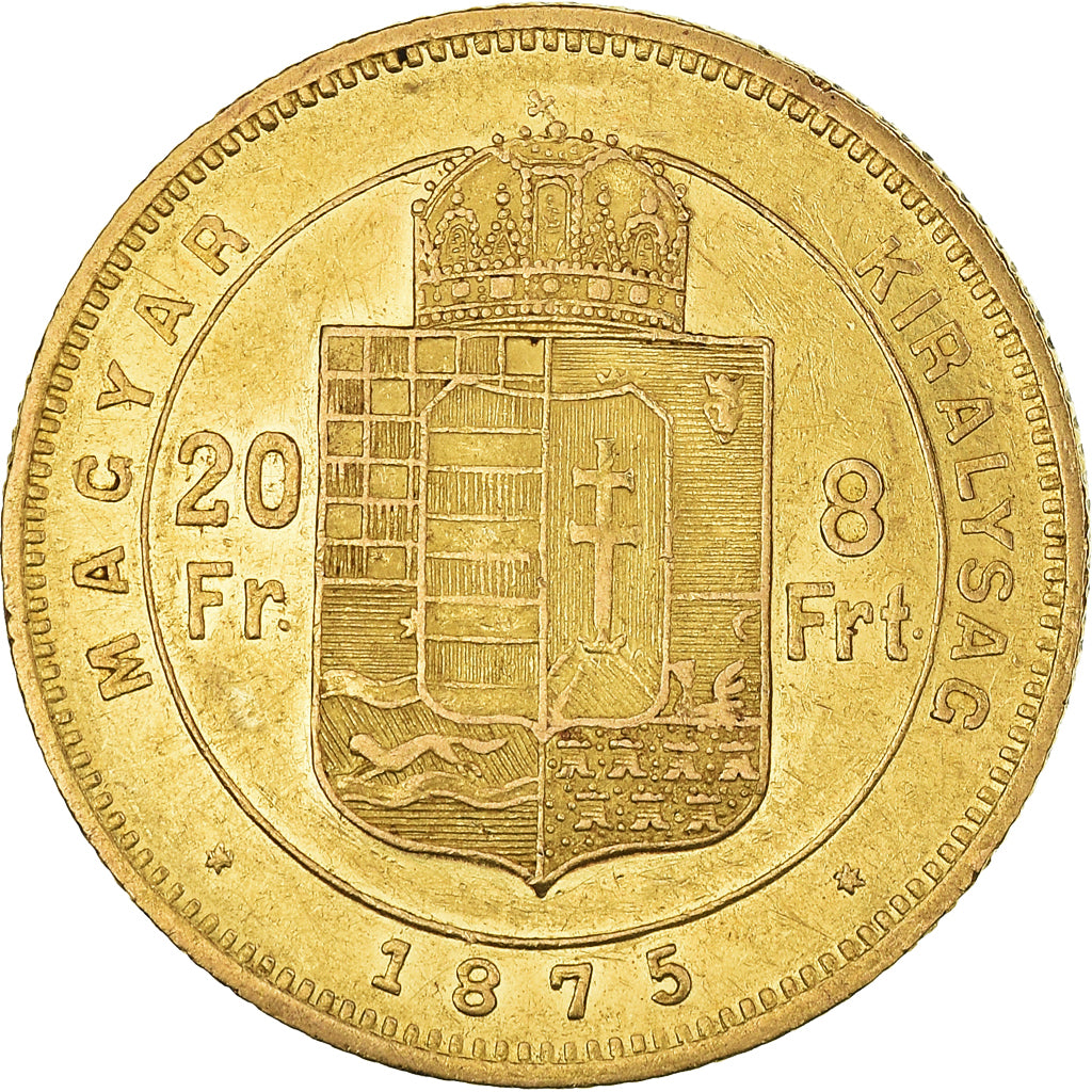 Monnaie, Autriche, Franz Joseph I, 8 Florins-20 Francs, 1875, TTB+, Or, KM:2269