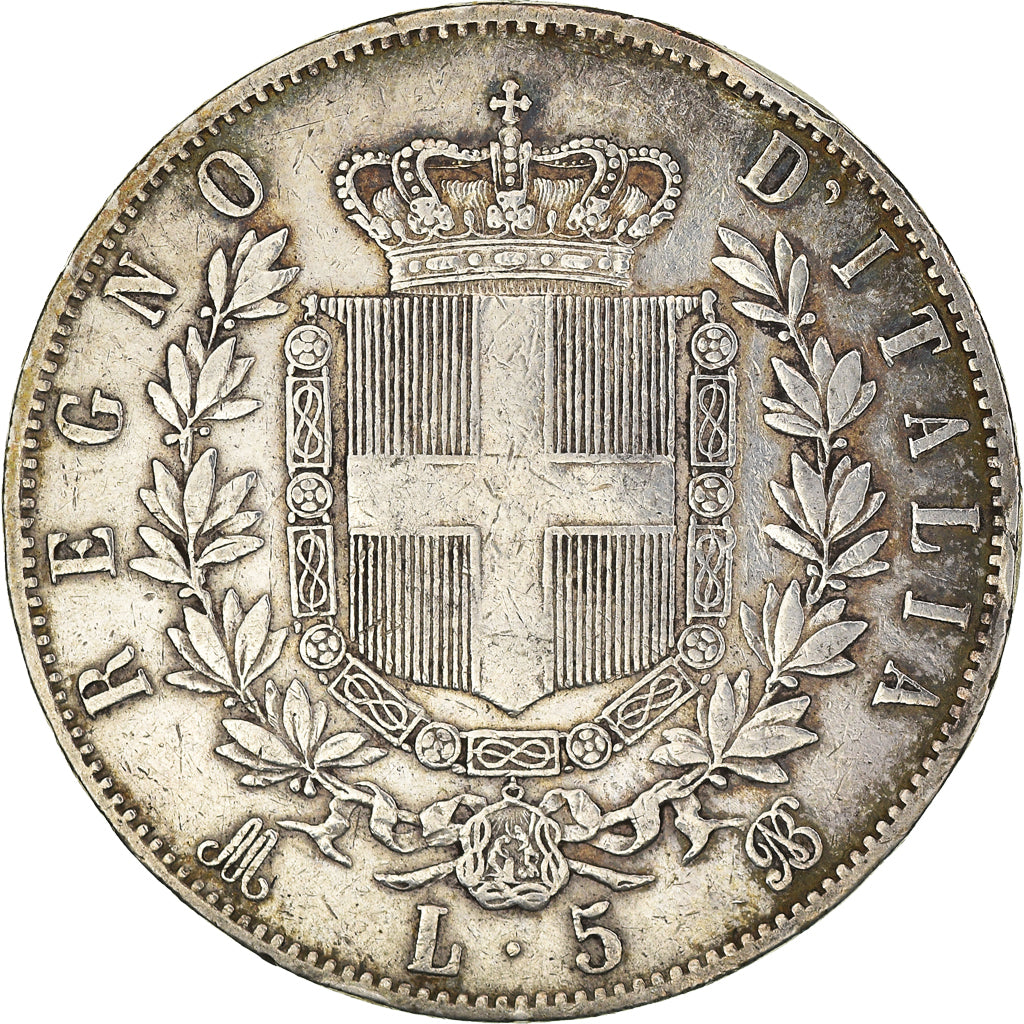 Monnaie, Italie, Vittorio Emanuele II, 5 Lire, 1869, Milan, TB+, Argent, KM:8.3