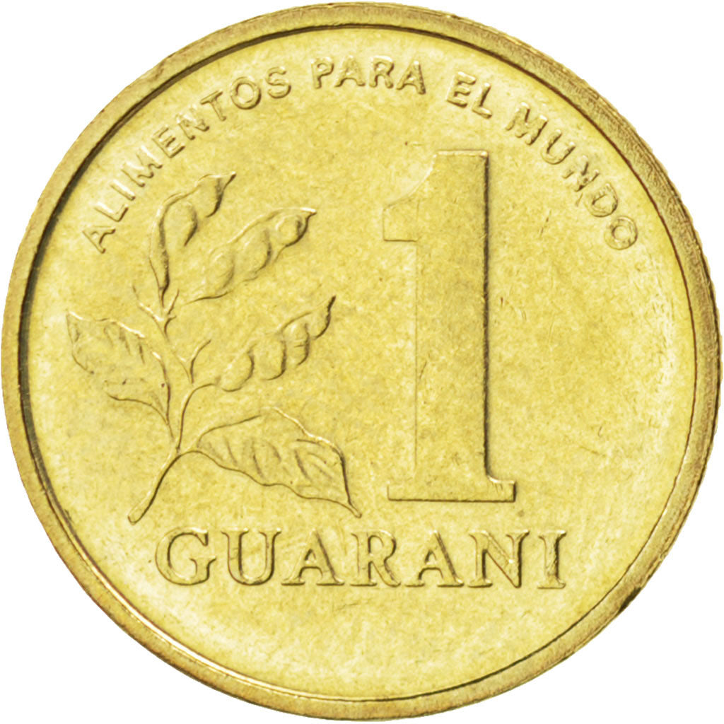 PARAGUAY, Guarani, 1993, KM #192, MS(63), Brass Plated Steel, 15.03, 1.48