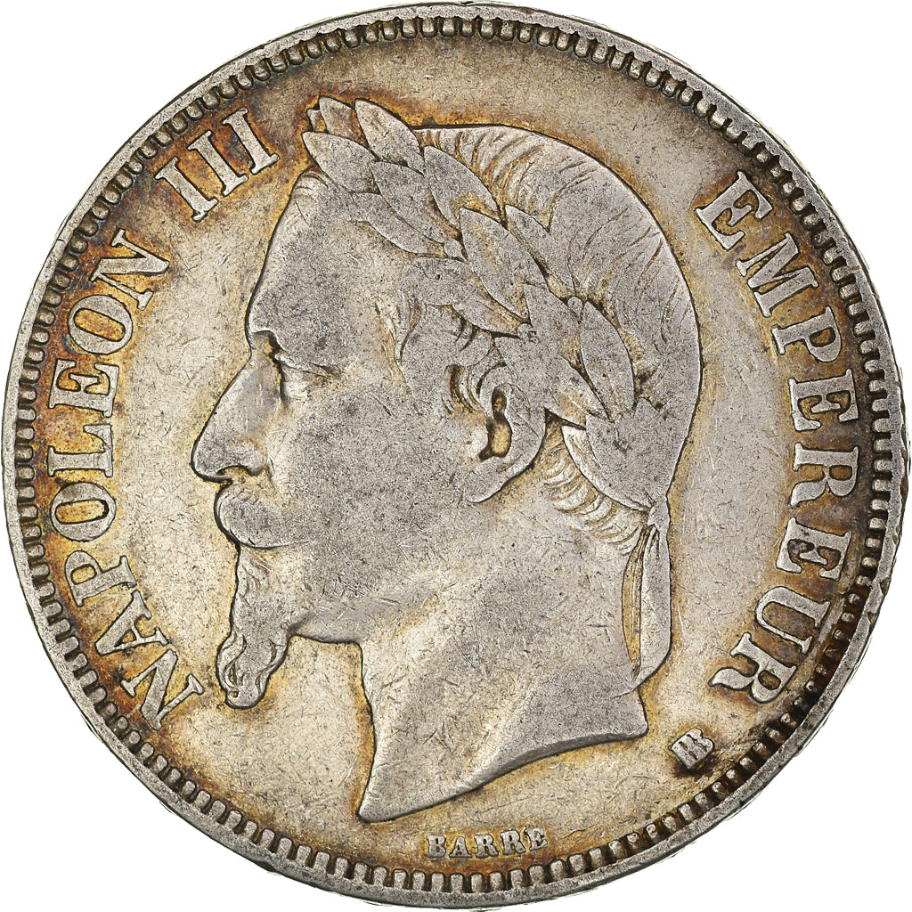Coin, France, Napoleon III, 5 Francs, 1870, Strasbourg, VF(30-35), Silver
