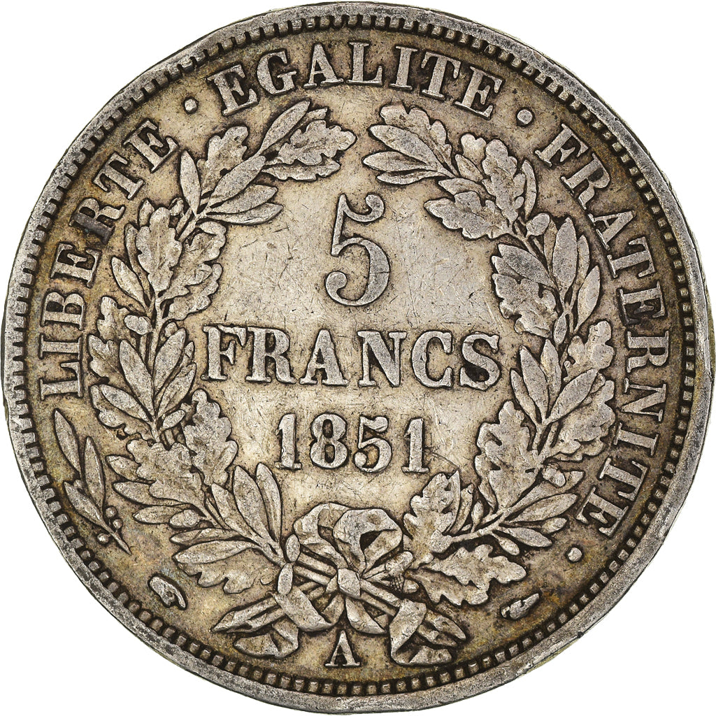 Monnaie, France, Cérès, 5 Francs, 1851, Paris, TTB, Argent, Gadoury:719