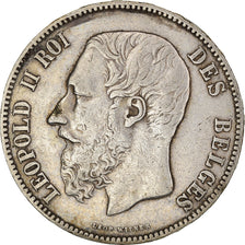 Coin, Belgium, Leopold II, 5 Francs, 5 Frank, 1876, EF(40-45), Silver, KM:24