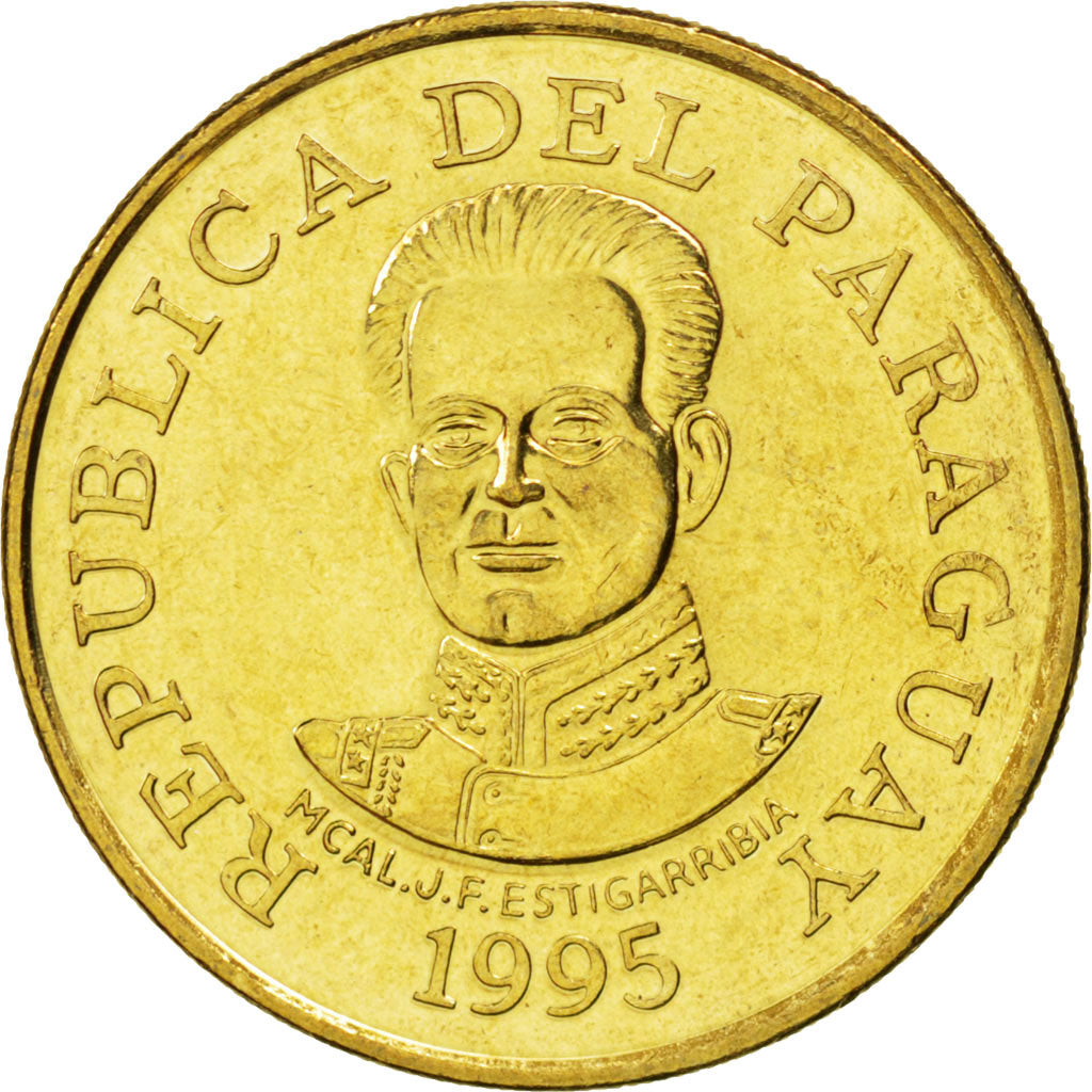 PARAGUAY, 50 Guaranies, 1995, KM #191a, MS(63), Brass Plated Steel, 3.73