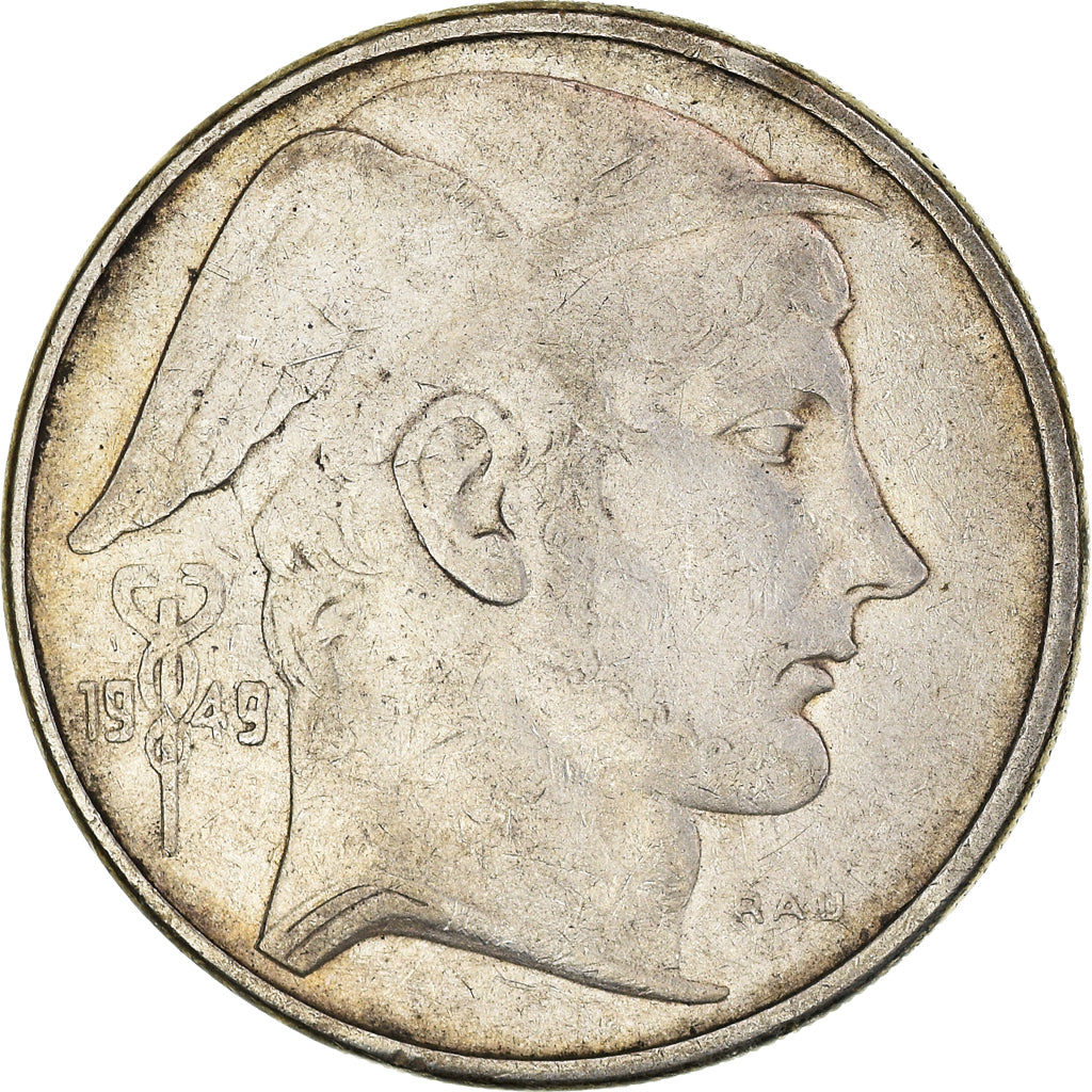 Munten, België, Régence Prince Charles, 50 Francs, 50 Frank, 1949, ZF, Zilver